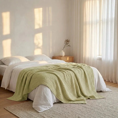 Soft Cotton Waffle Blanket
