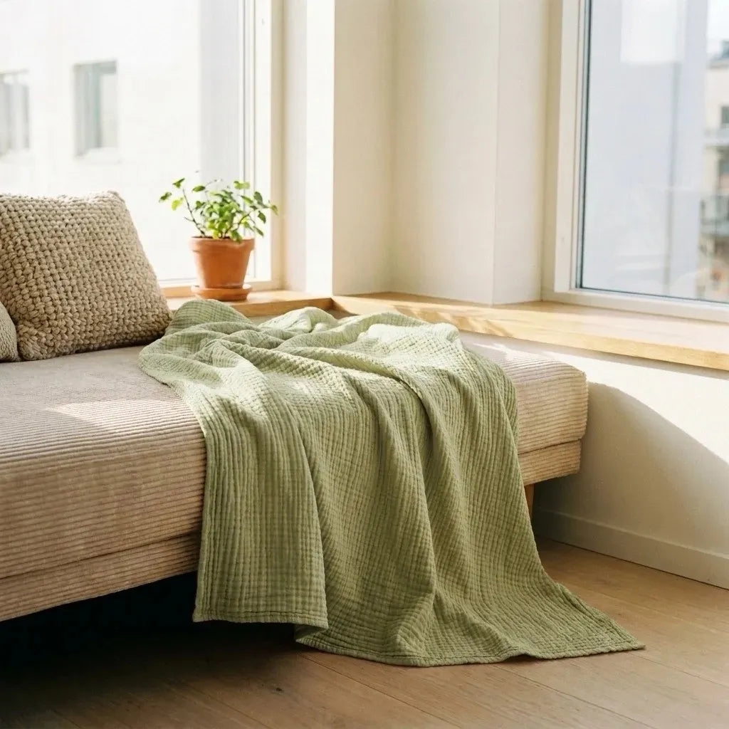 Soft Cotton Waffle Blanket