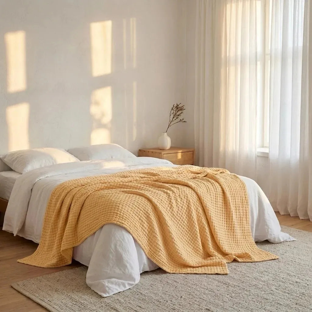 Soft Cotton Waffle Blanket