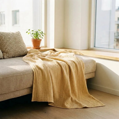 Soft Cotton Waffle Blanket