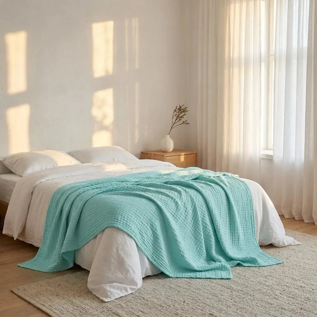 Soft Cotton Waffle Blanket